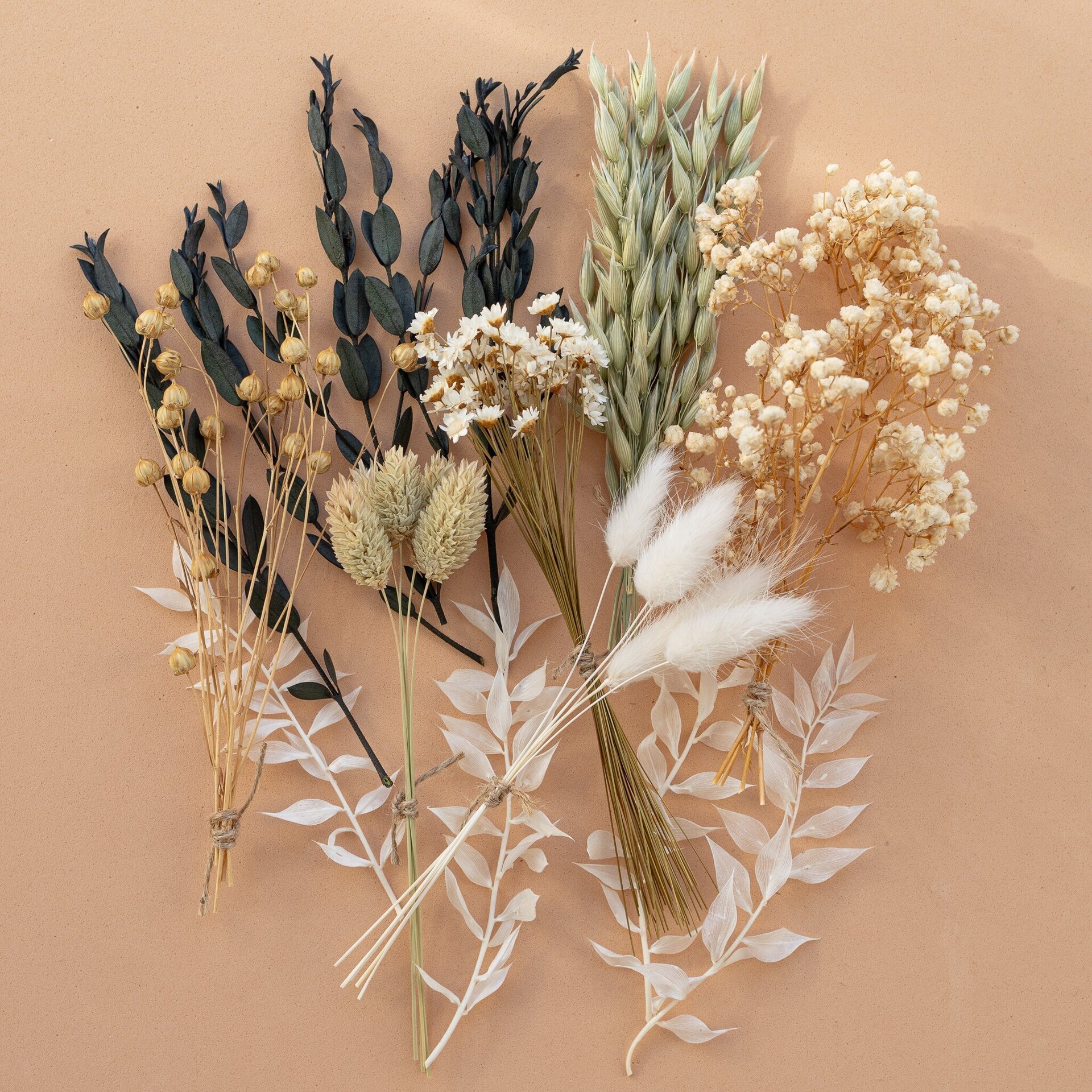 Kit de flores secas "Verde Natural" 16 cm para manualidades - 1