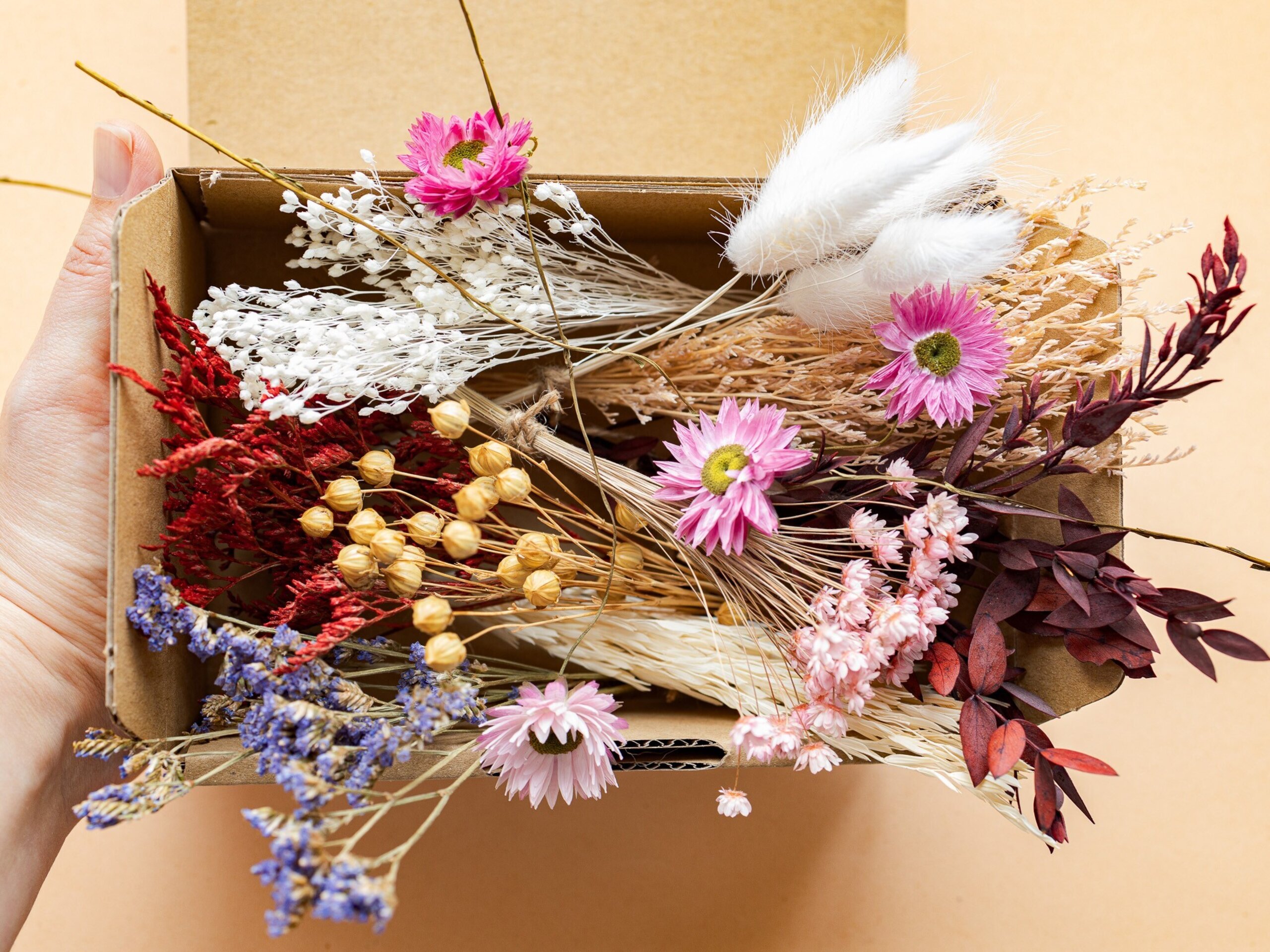 Kit de flores secas "Pink Bloom" 16 cm para manualidades - 8