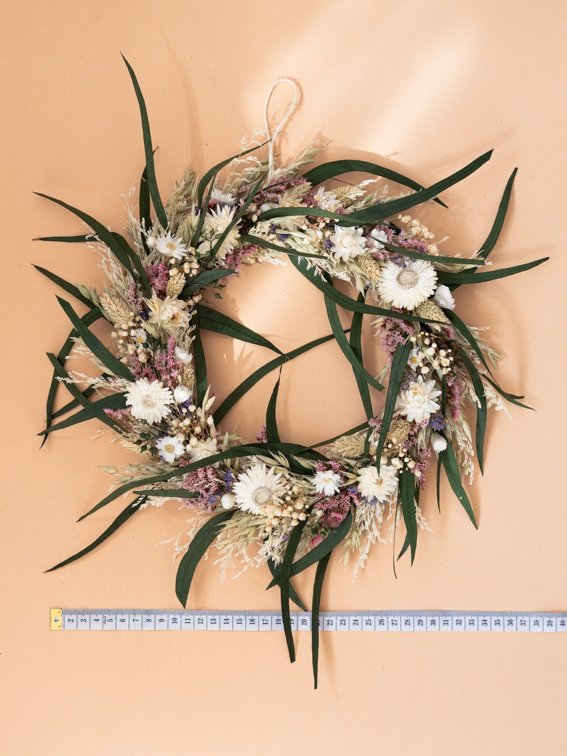Corona de Flores Secas y Eucalipto Boho 36 cm - 6