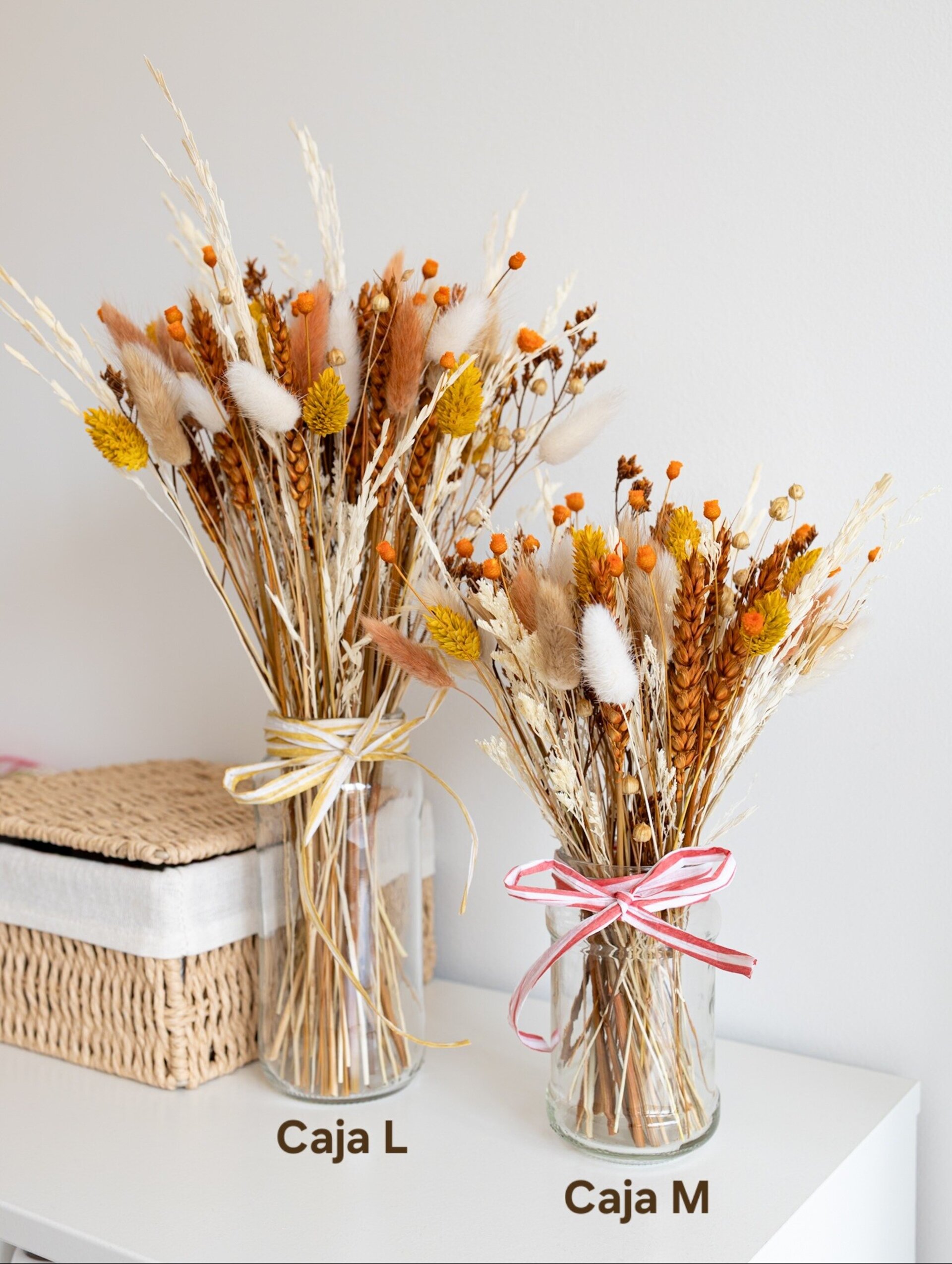 Kit de flores secas naranja 25/35 cm para manualidades - 4