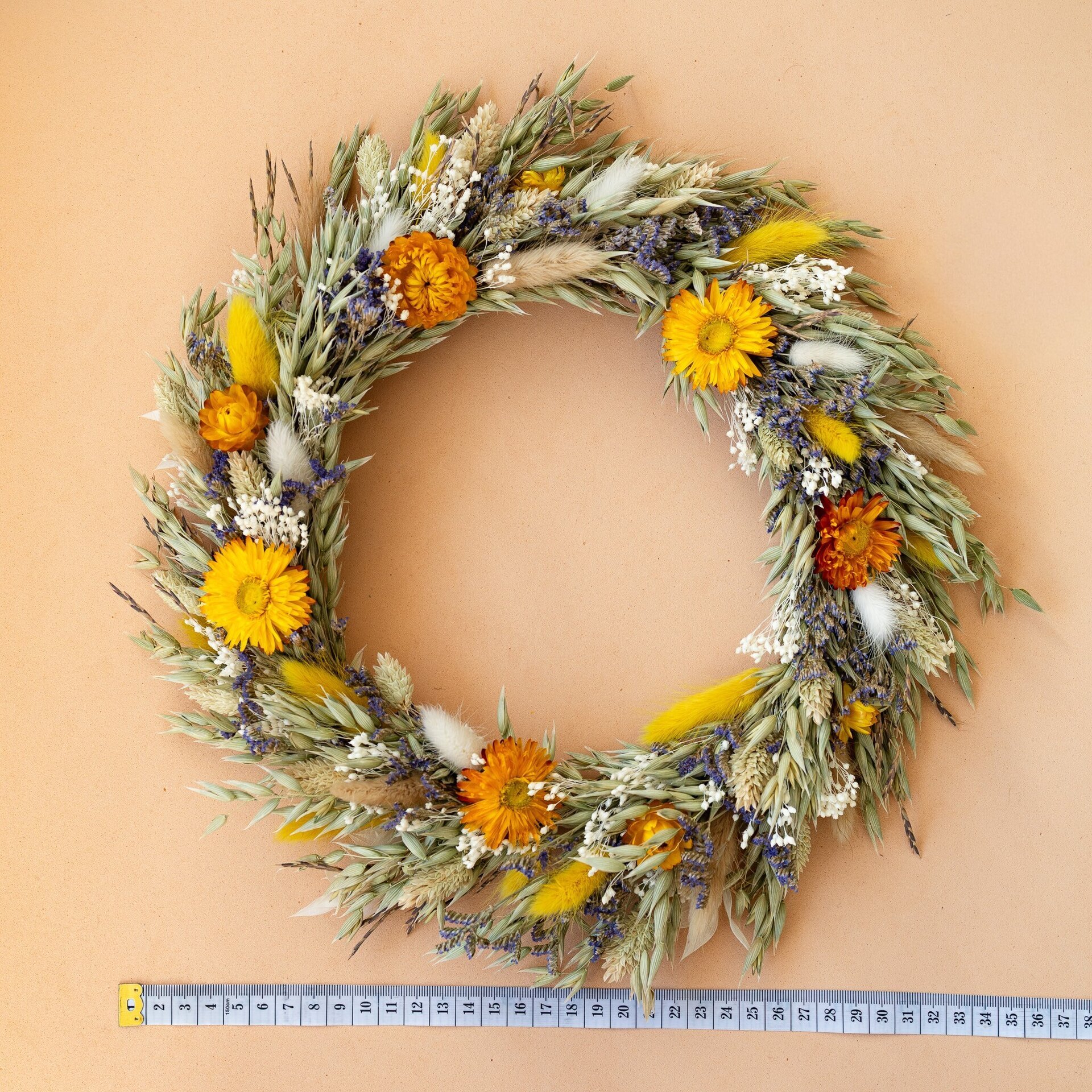 Corona de flores secas decorativa 35 cm - 4