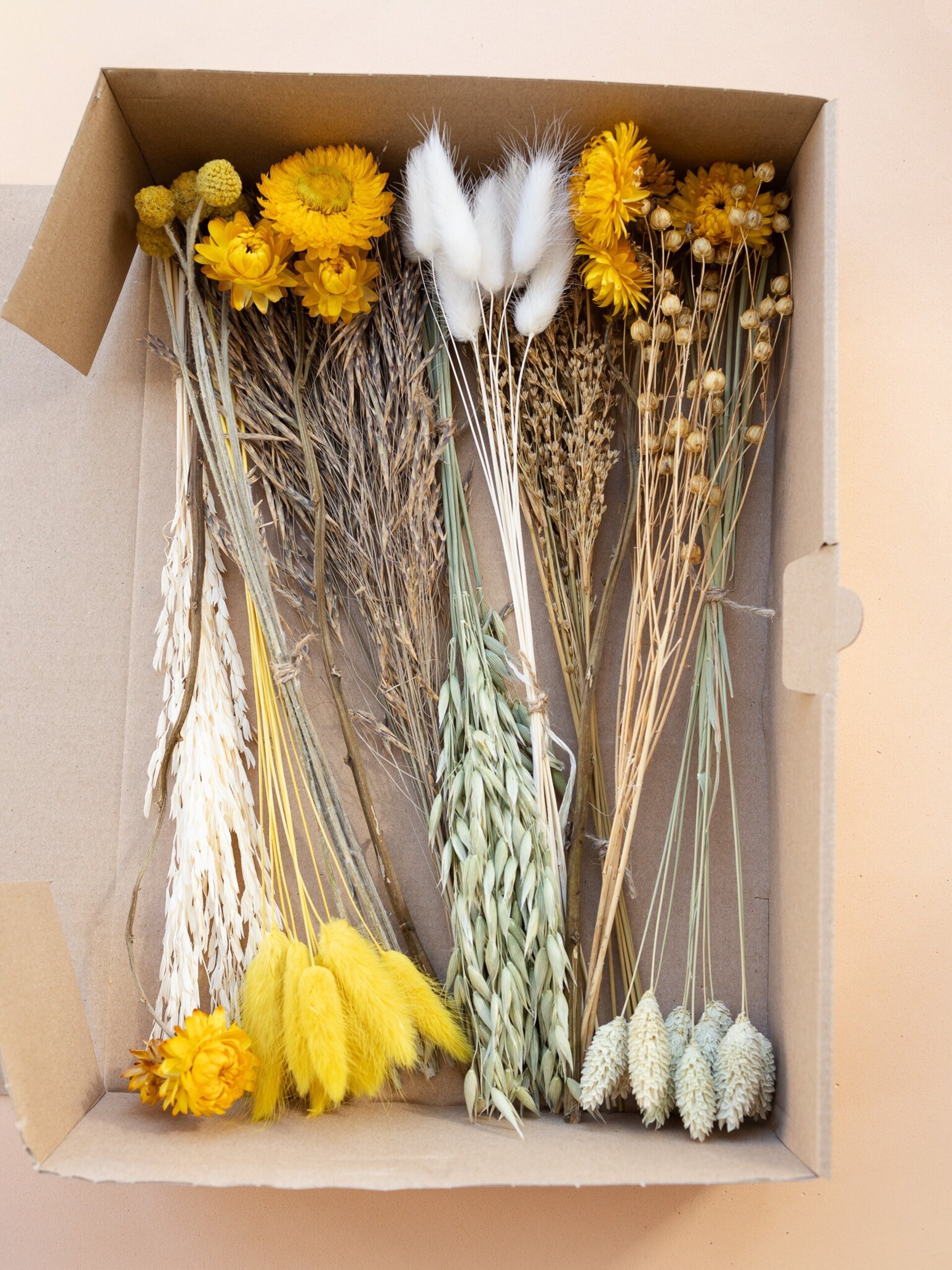Kit de flores secas "Yellow Meadow" 35 cm para manualidades - 1