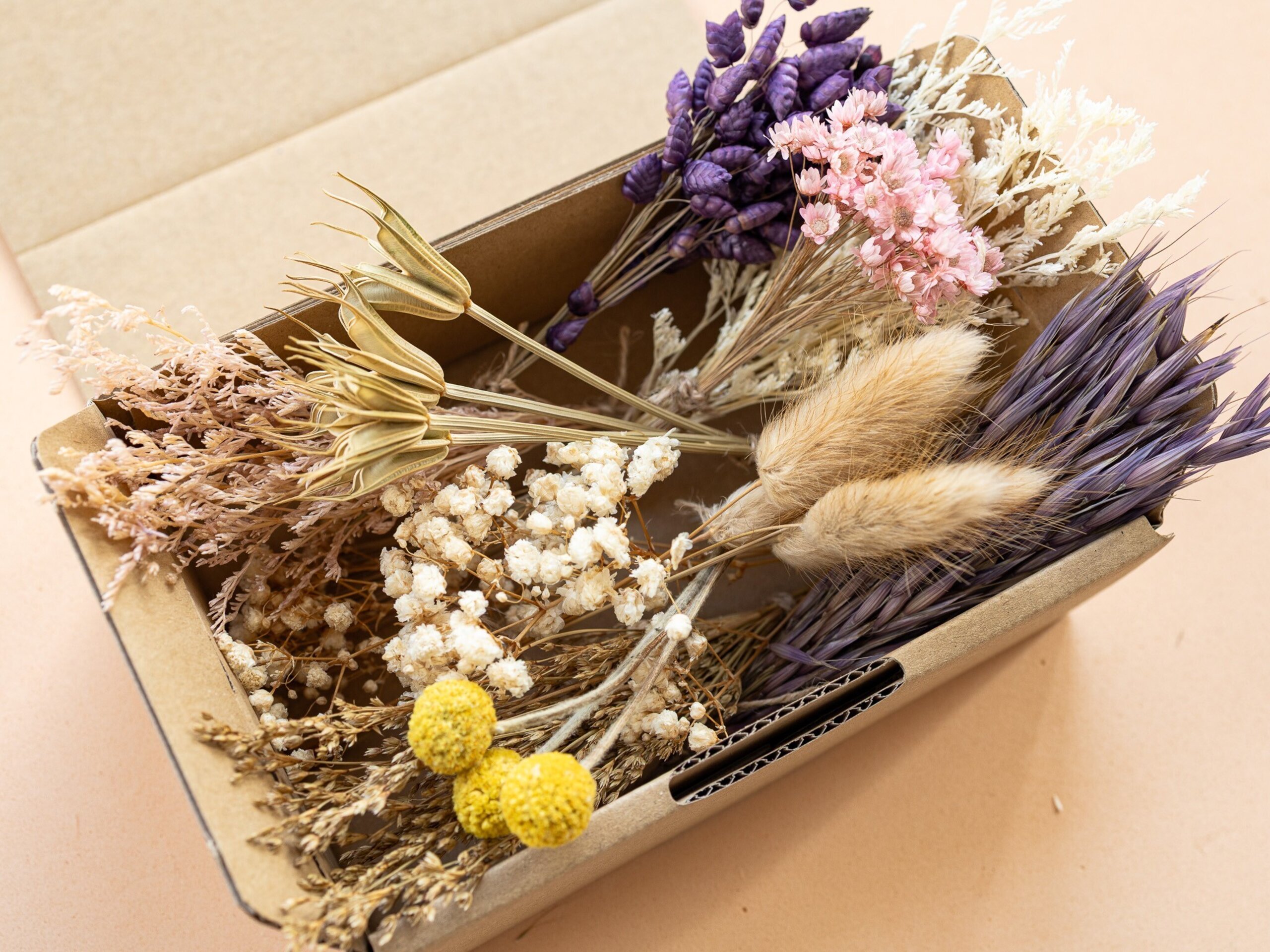 Kit de flores secas "Purple Bloom" 16 cm para manualidades - 1