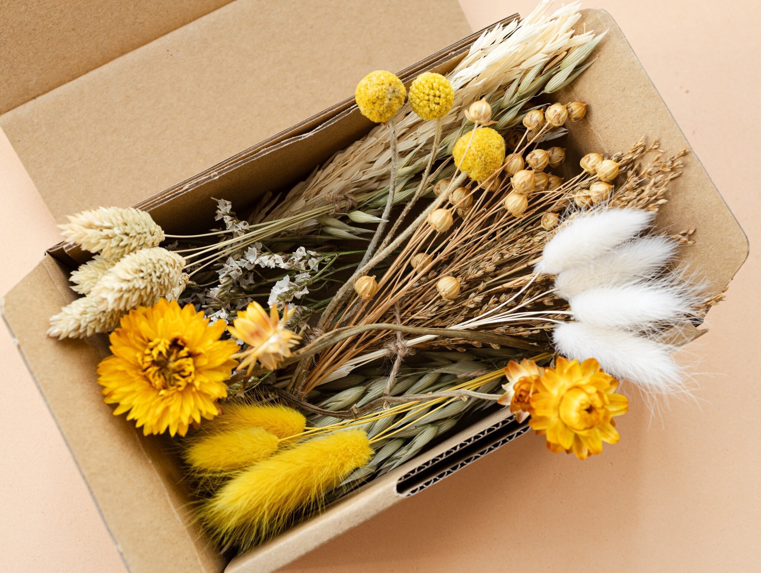 Kit de flores secas "Yellow Meadow" 16 cm para manualidades - 1