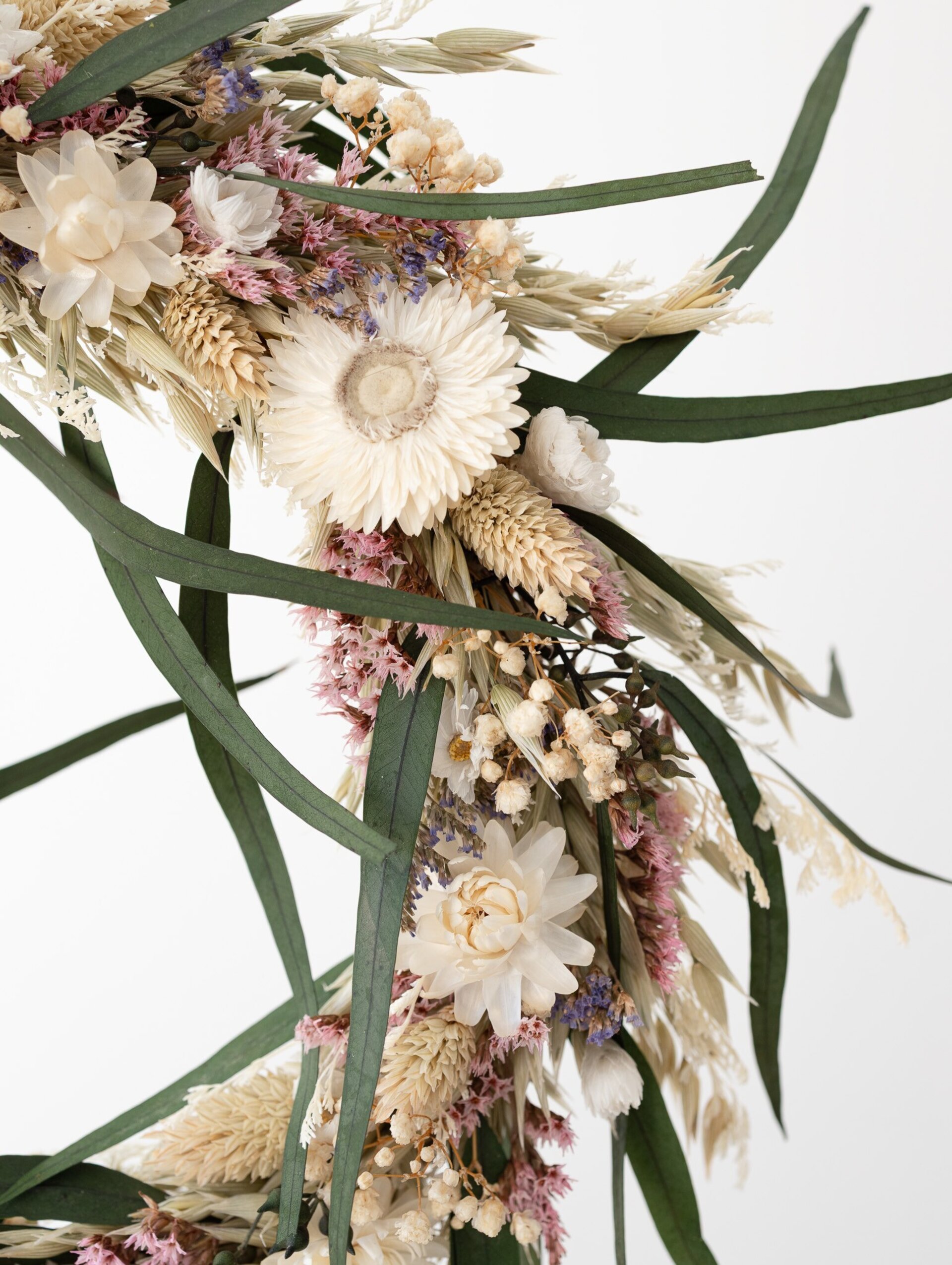 Corona de Flores Secas y Eucalipto Boho 36 cm - 3