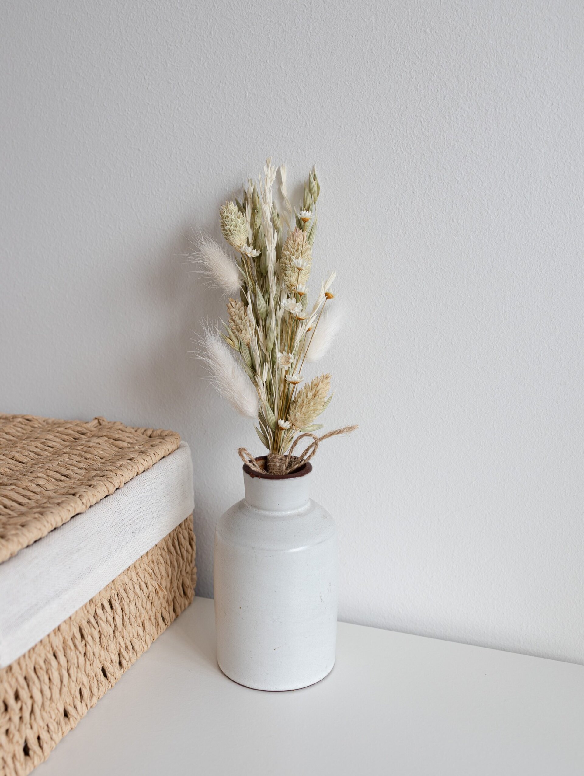 Ramillete de flores secas y preservadas 26 cm en estilo rústico - 7