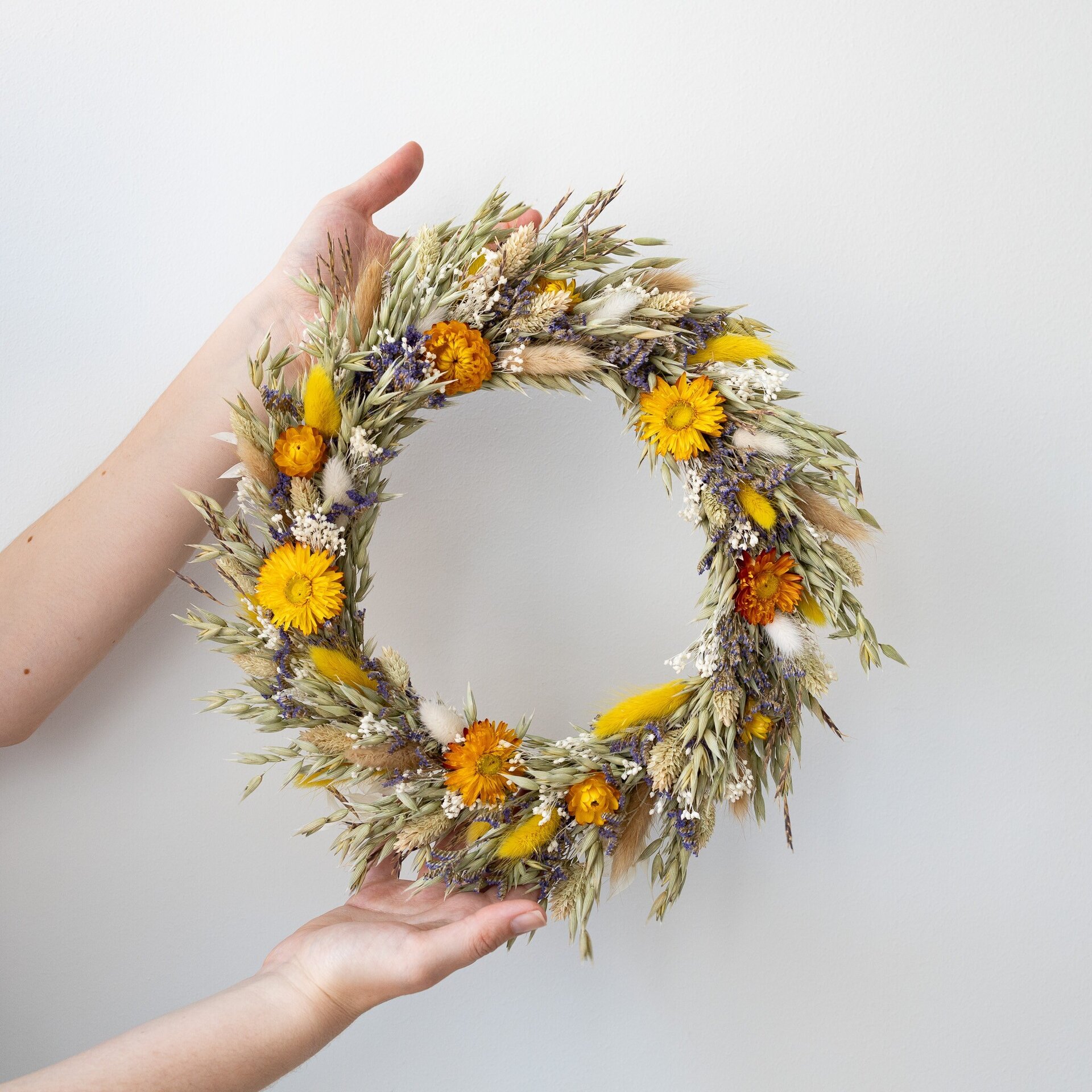 Corona de flores secas decorativa 35 cm - 3