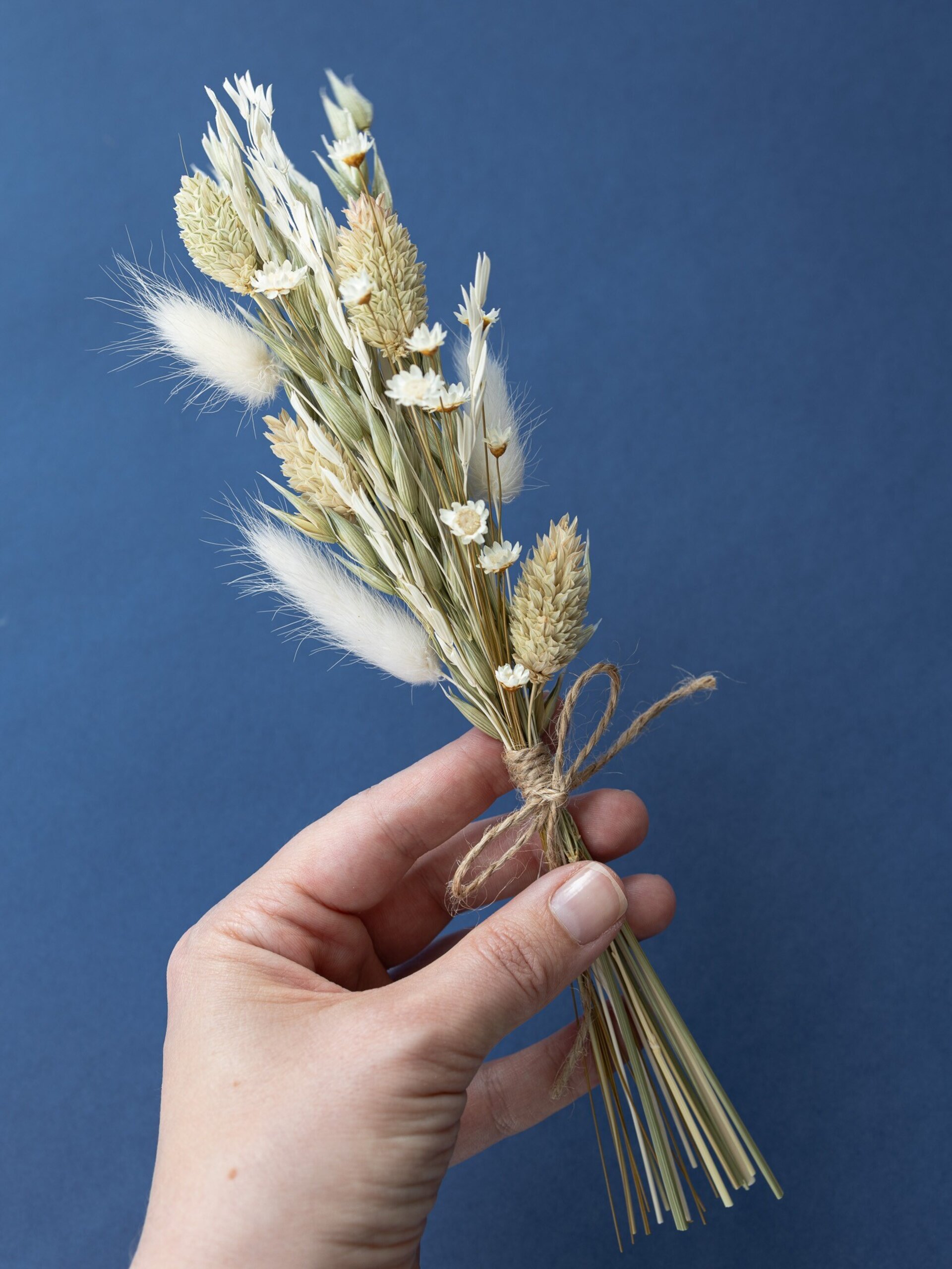 Ramillete de flores secas y preservadas 26 cm en estilo rústico - 6
