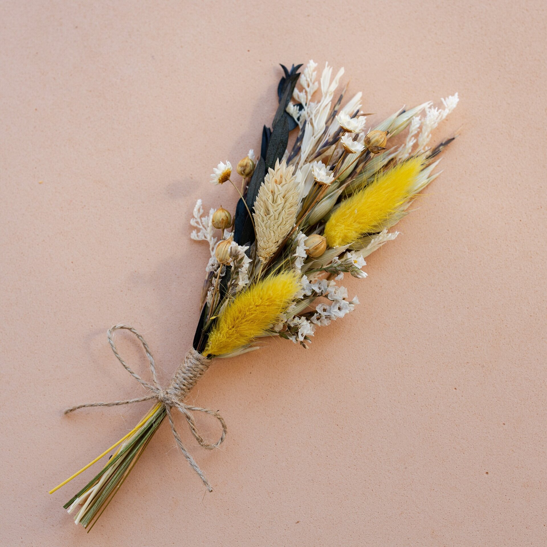 Ramillete de flores secas y preservadas 18 cm natural verde - 3