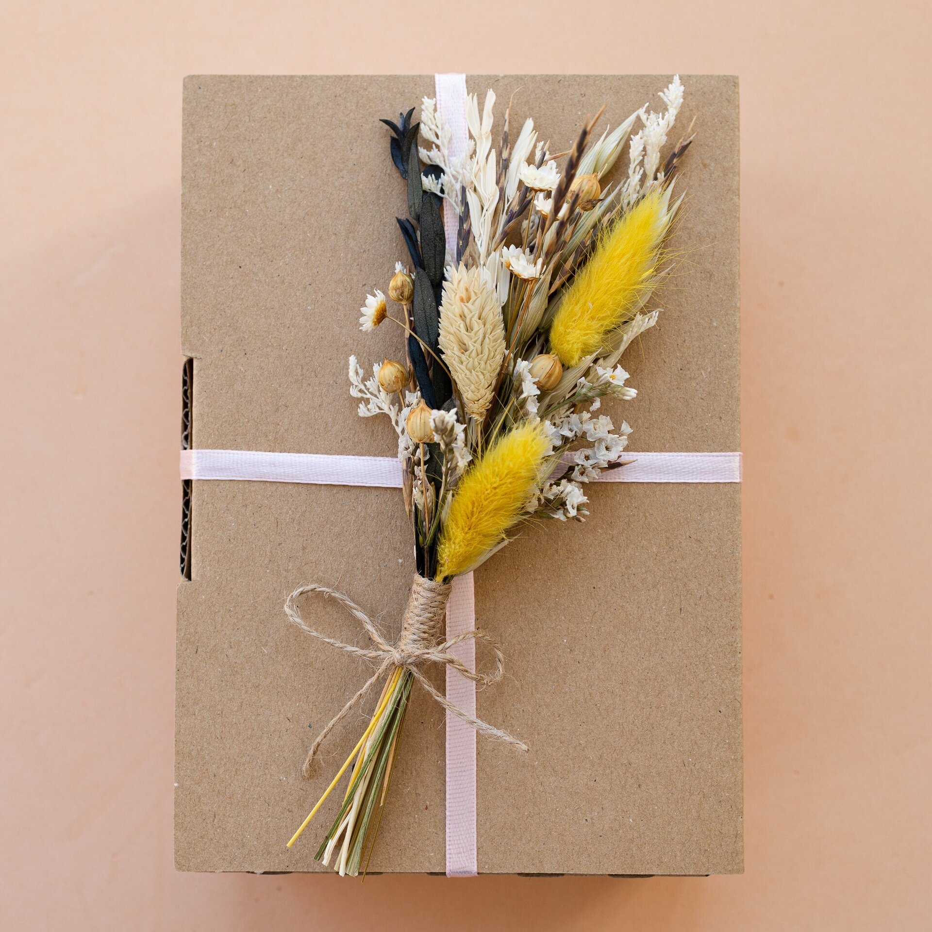 Ramillete de flores secas y preservadas 18 cm natural verde - 2