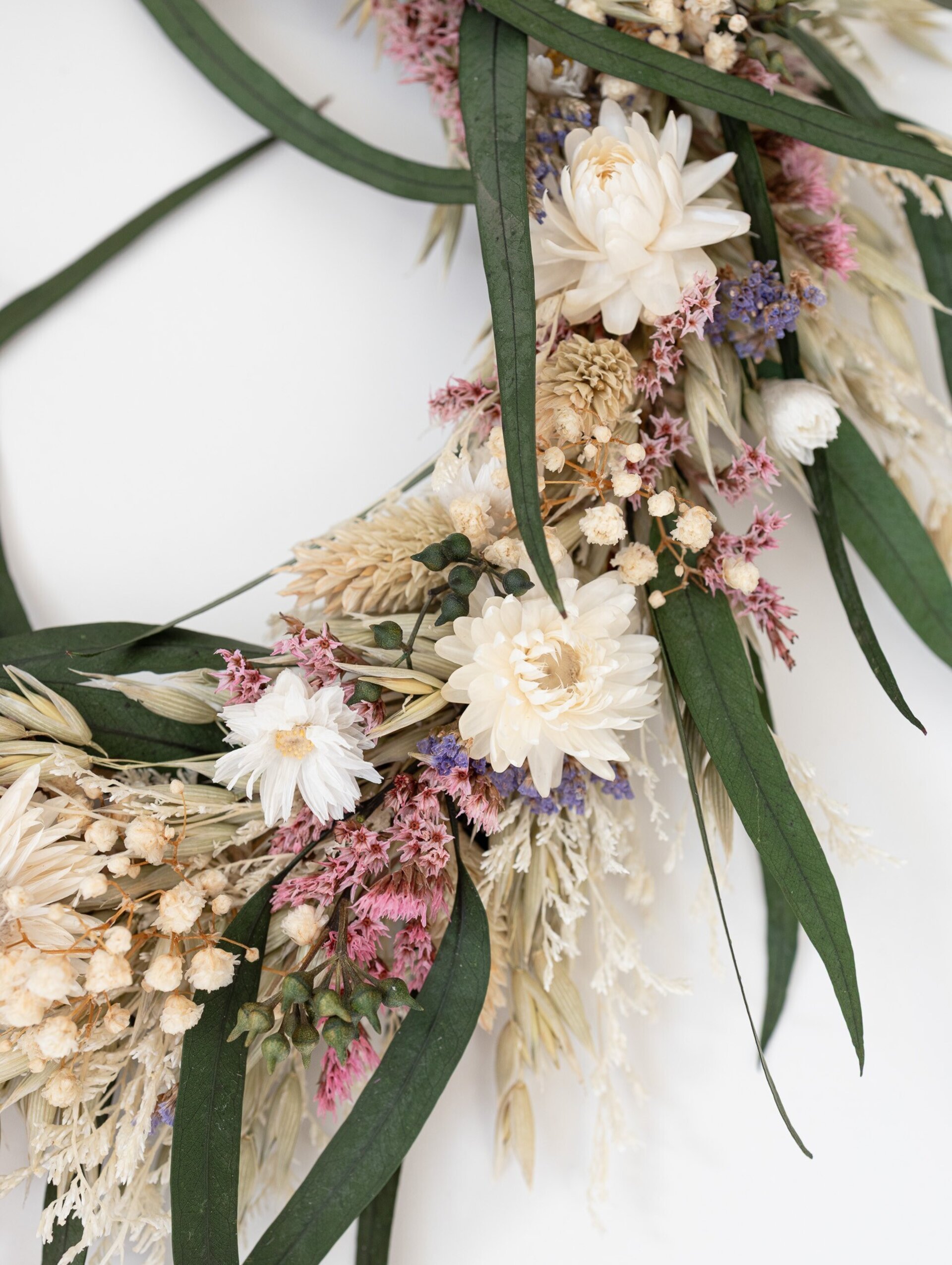 Corona de Flores Secas y Eucalipto Boho 36 cm - 2