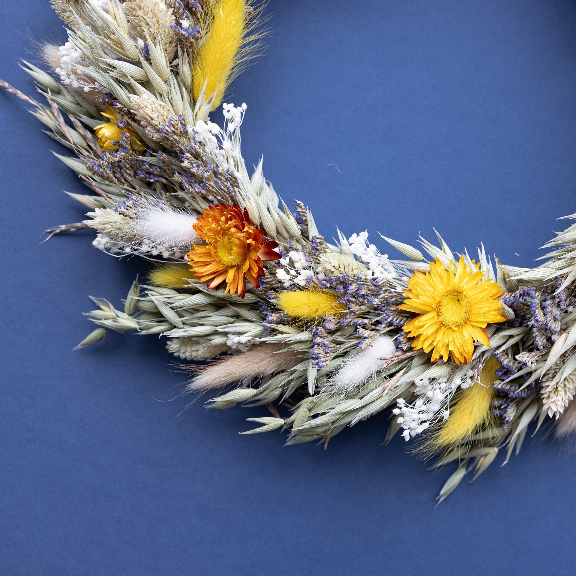 Corona de flores secas decorativa 35 cm - 7