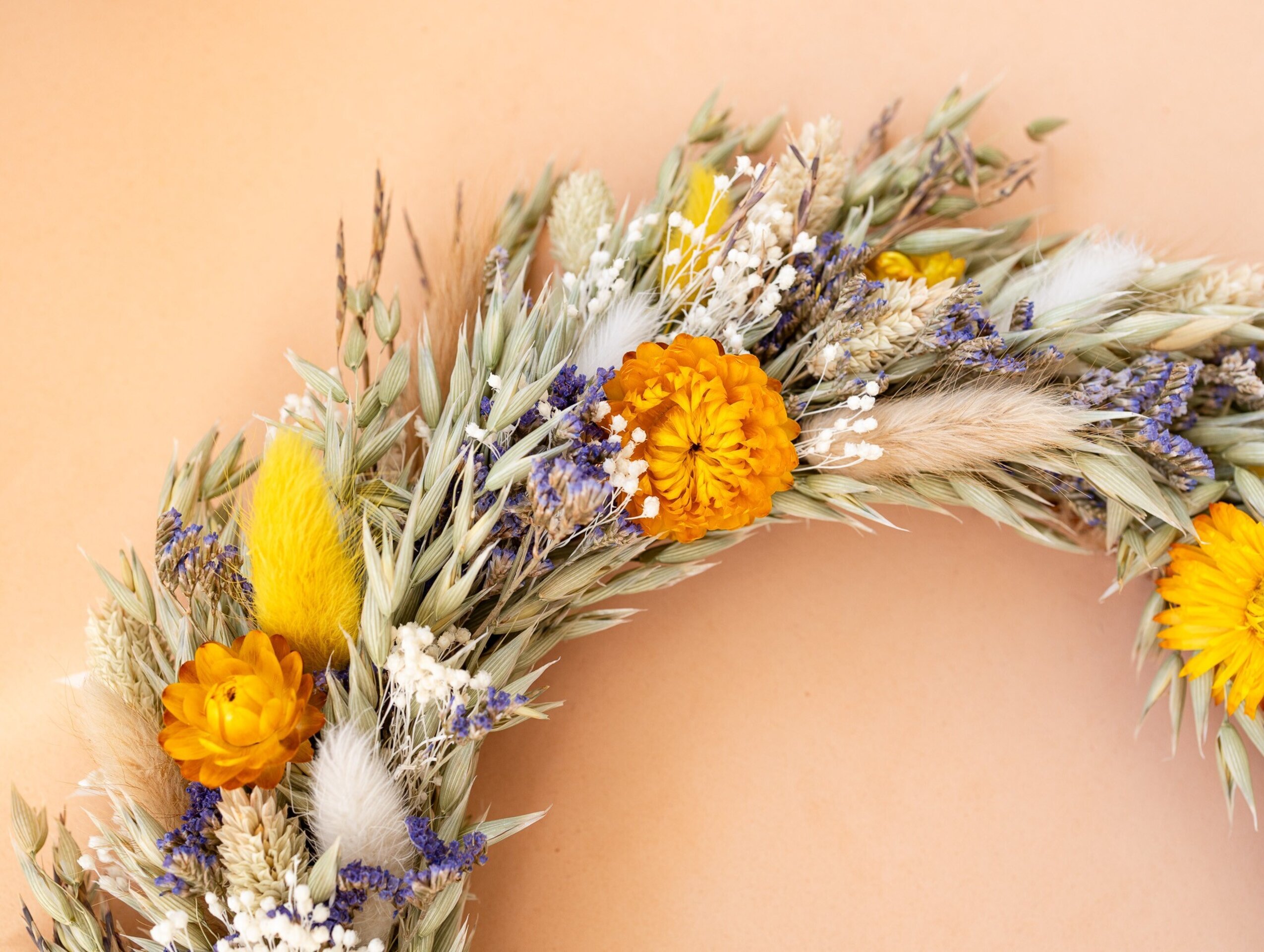 Corona de flores secas decorativa 35 cm - 5