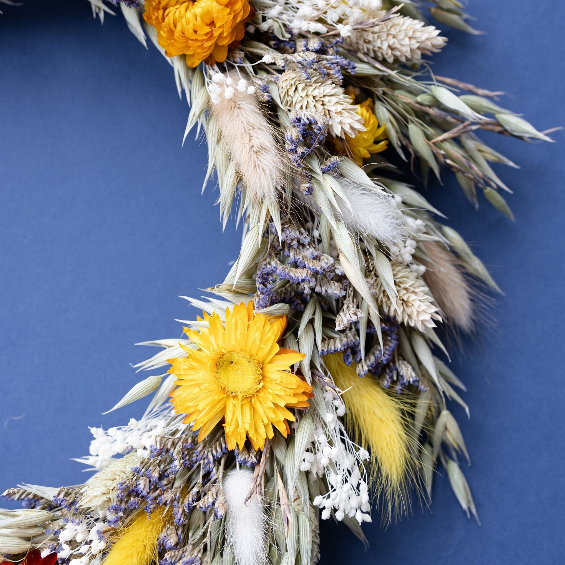 Corona de flores secas decorativa 35 cm - 8