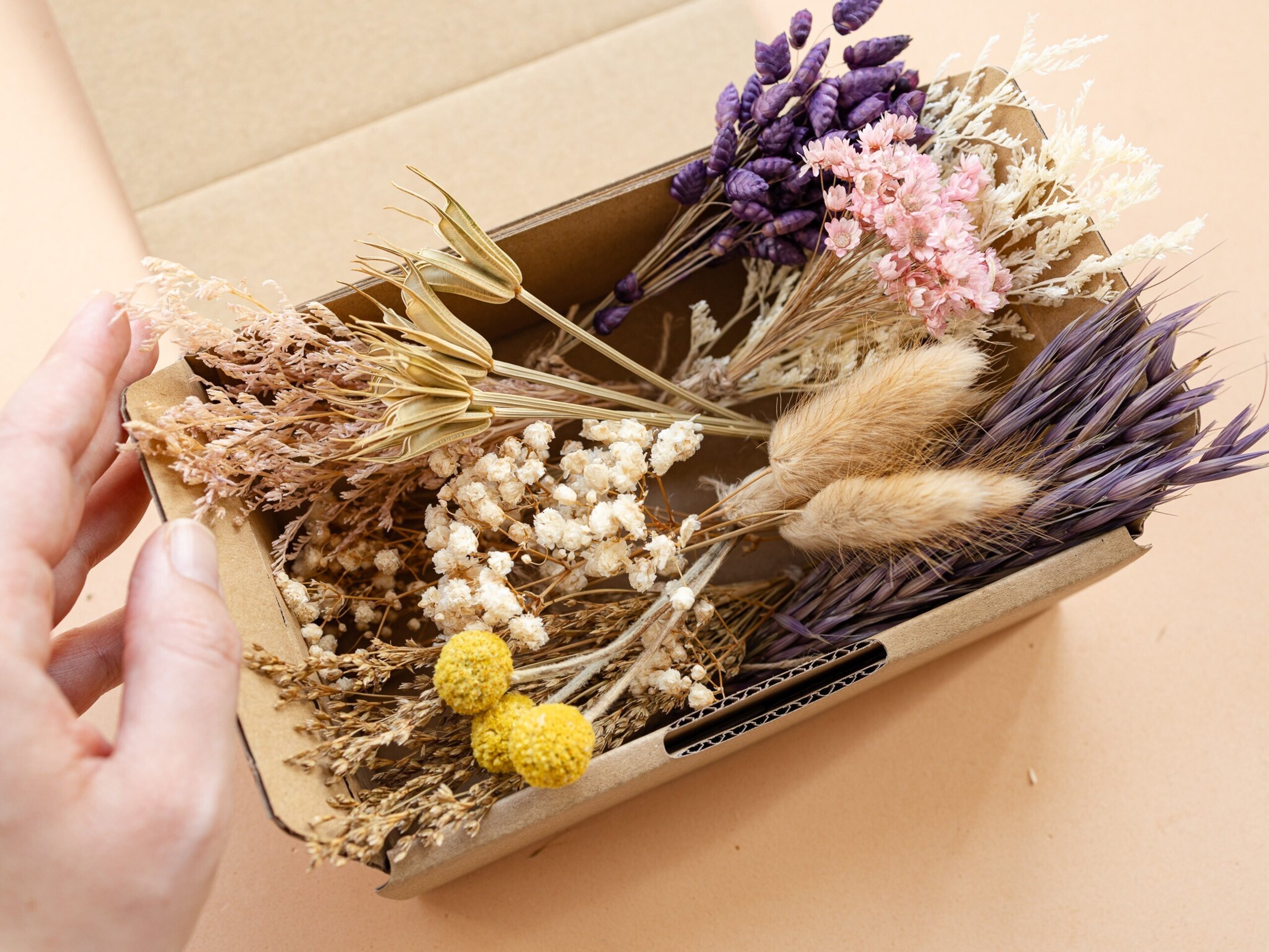 Kit de flores secas "Purple Bloom" 16 cm para manualidades - 8