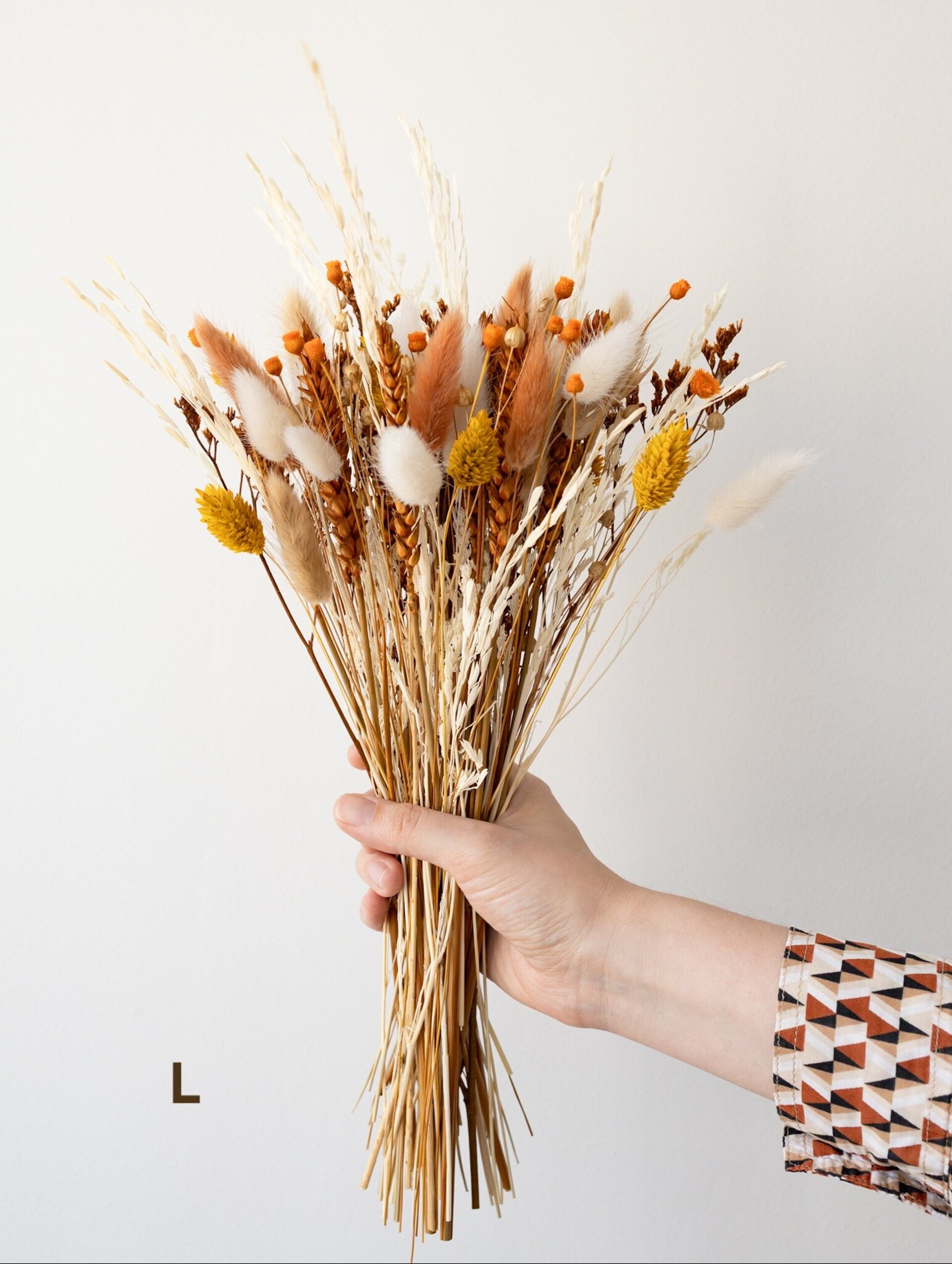 Kit de flores secas naranja 25/35 cm para manualidades - 5