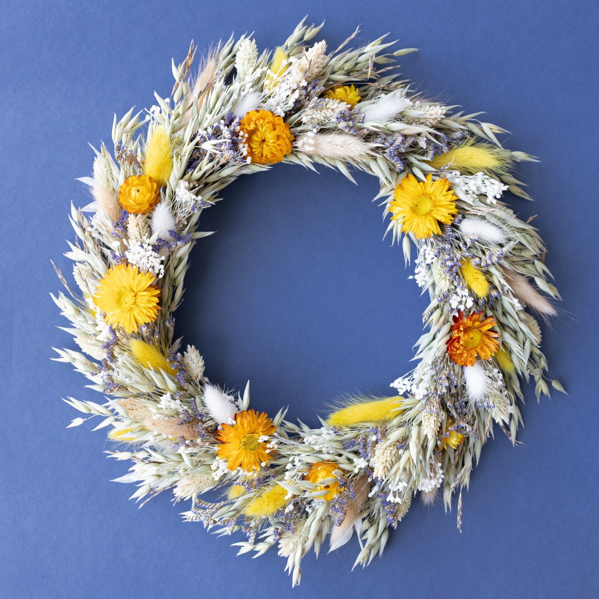 Corona de flores secas decorativa 35 cm - 6