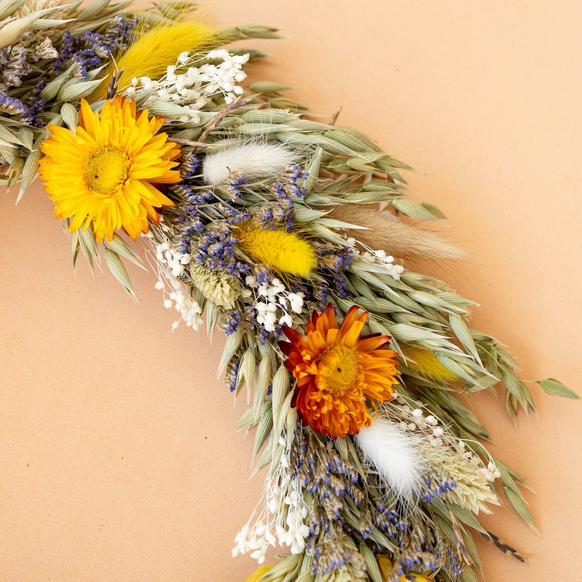 Corona de flores secas decorativa 35 cm - 2