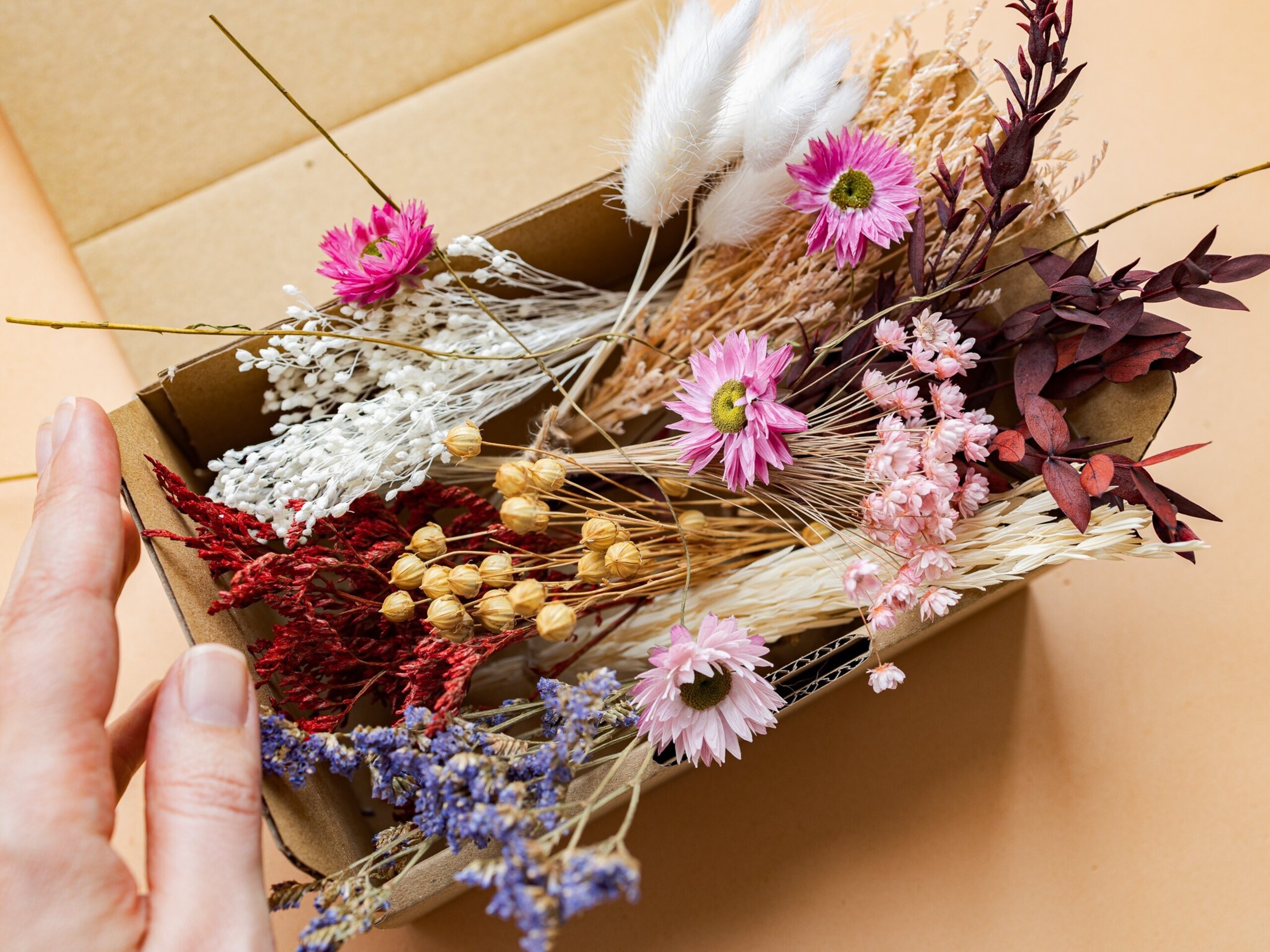 Kit de flores secas "Pink Bloom" 16 cm para manualidades - 7