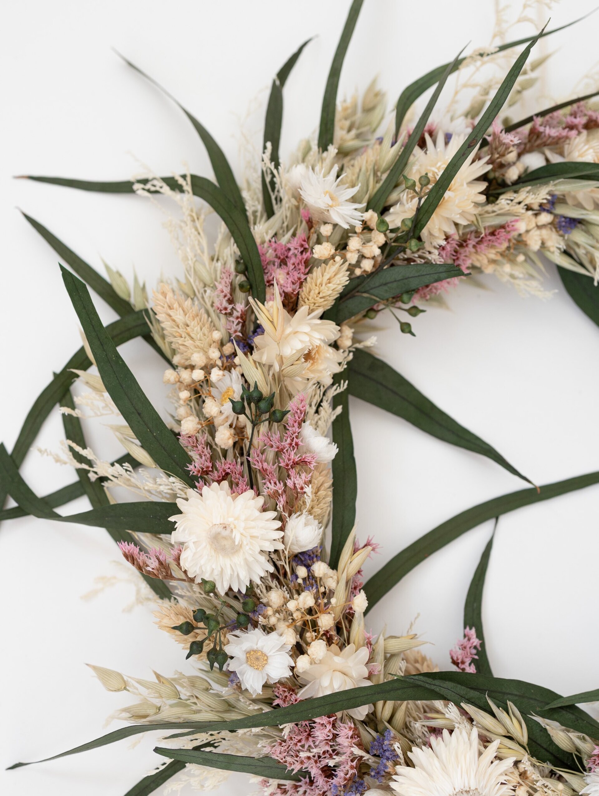 Corona de Flores Secas y Eucalipto Boho 36 cm - 8